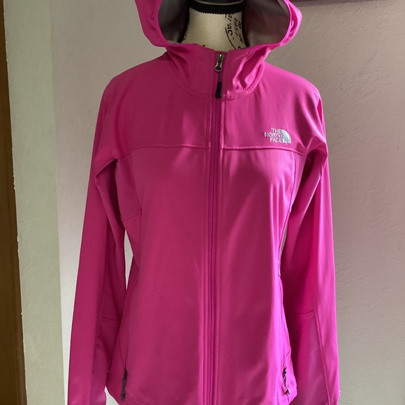The North Face Pink Windstopper Hooded Full Zip Jacket